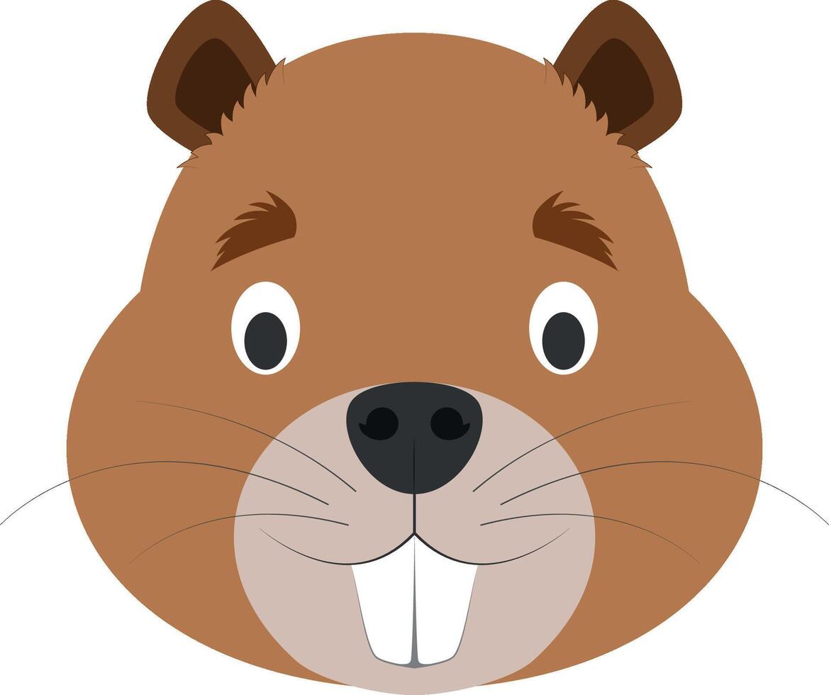 Beaver face in cartoon style for children. Animal Faces illustration Series vector