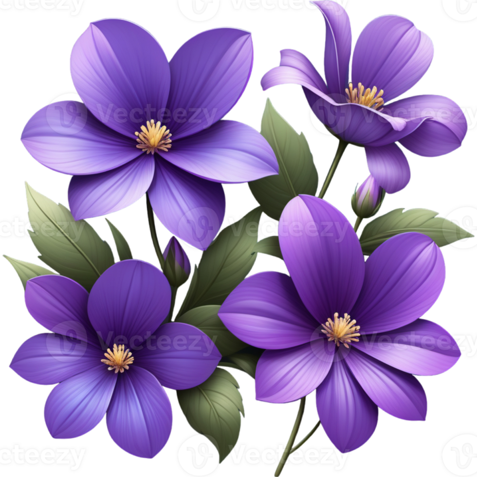 AI generated Realistic Purple Flower png