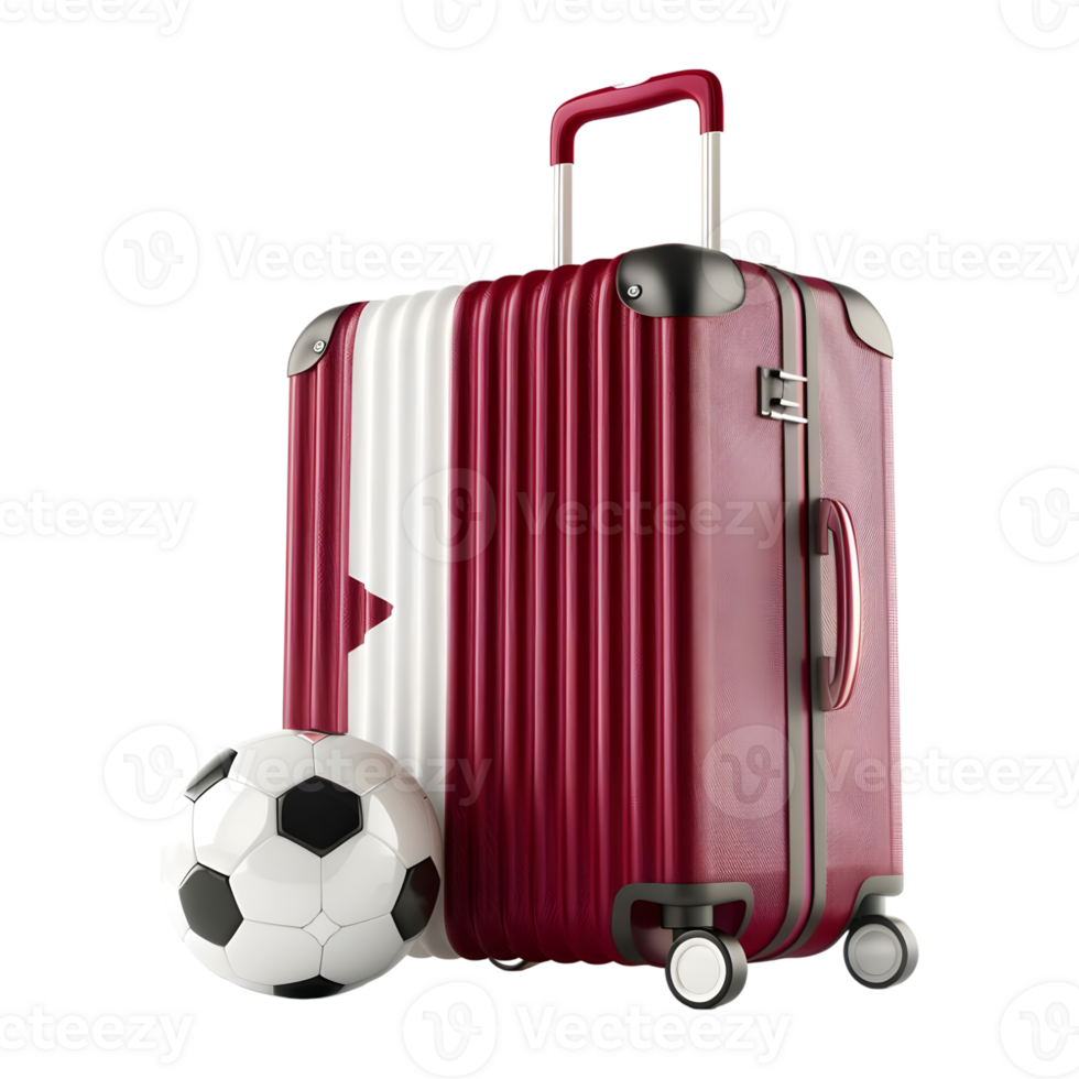 3D Rendering of a Travel Bag with Football on Transparent Background png