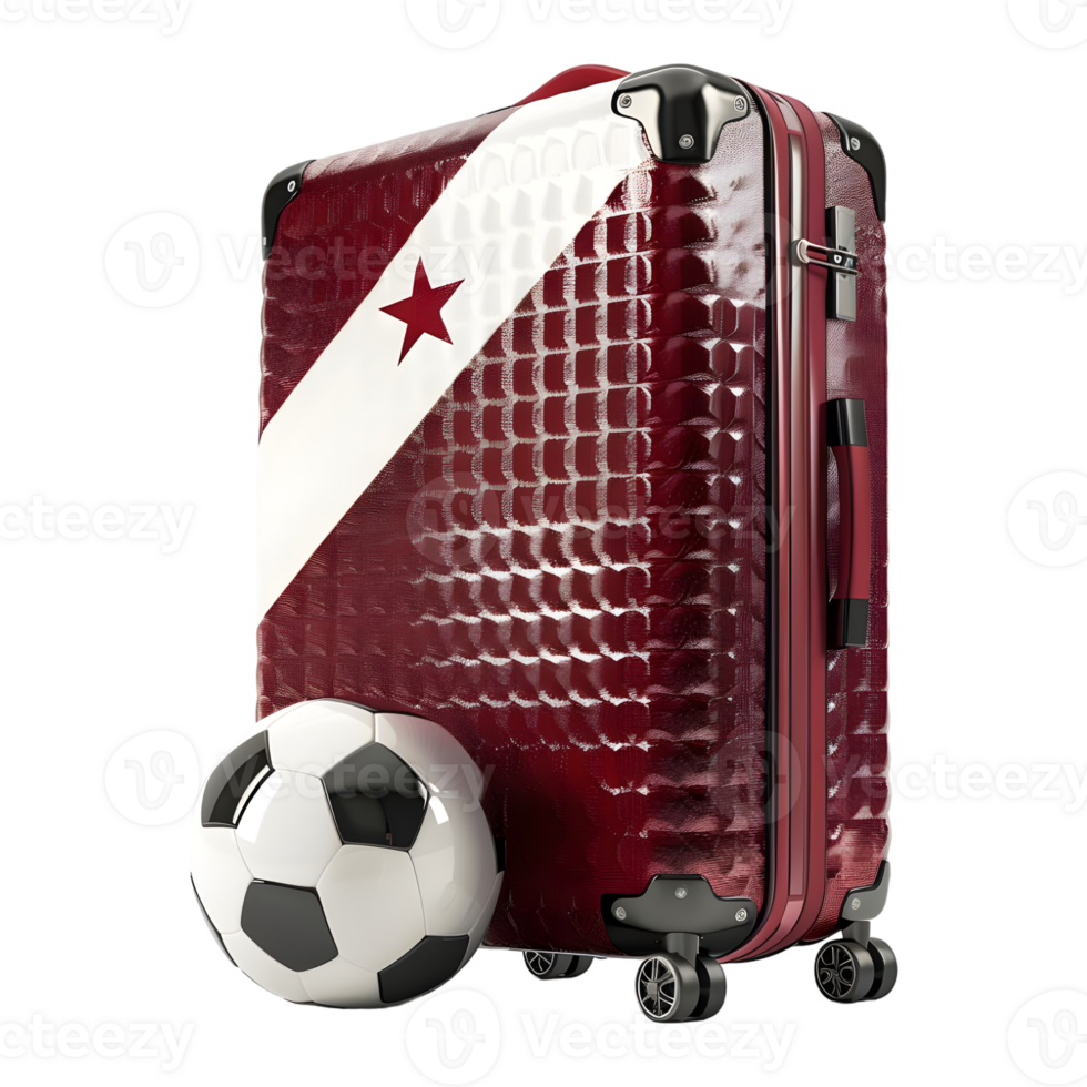 3D Rendering of a Travel Bag with Football on Transparent Background png
