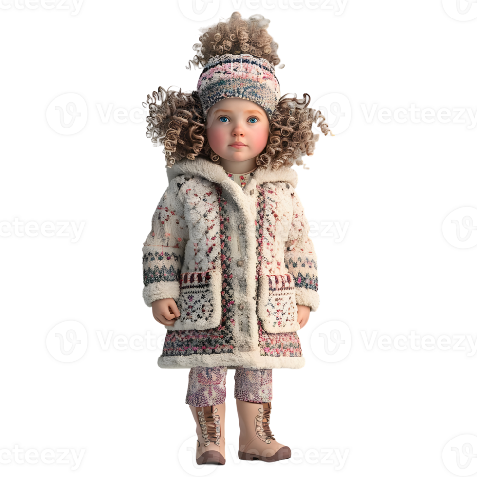 3D Rendering of a Little Baby Standing on Transparent Background png