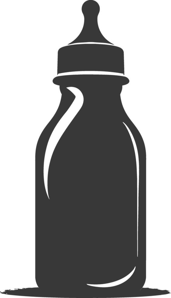 silueta bebé botella lleno negro color solamente vector