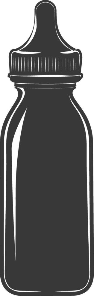 silhouette baby bottle full black color only vector