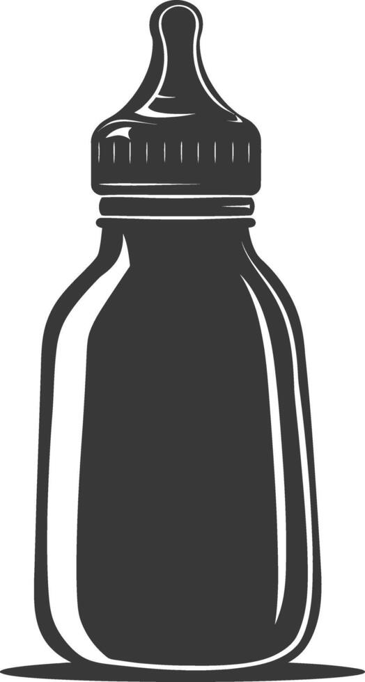 silhouette baby bottle full black color only vector