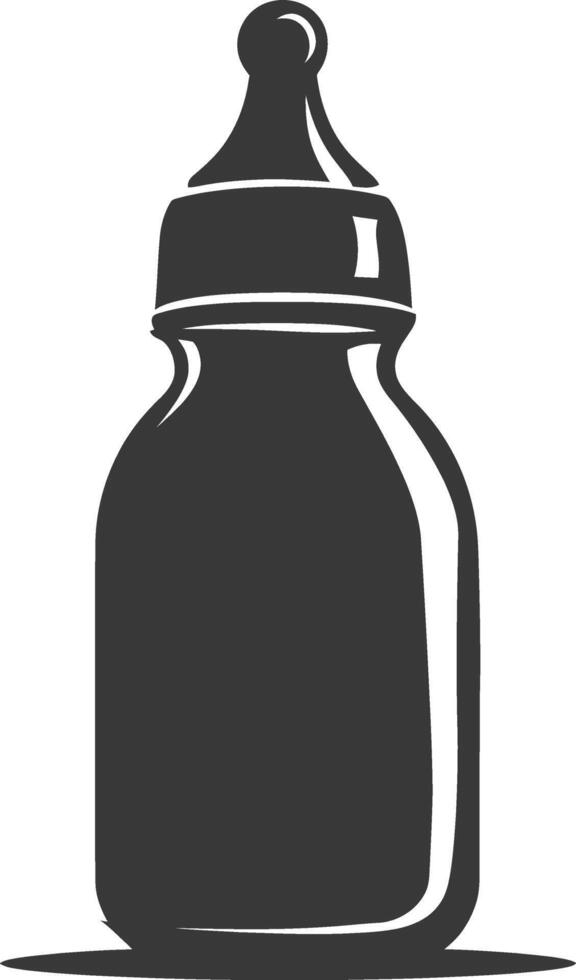 silhouette baby bottle full black color only vector