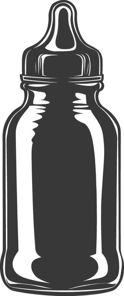 silhouette baby bottle full black color only vector