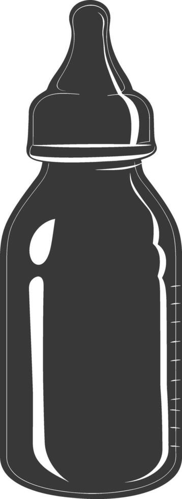 silhouette baby bottle full black color only vector