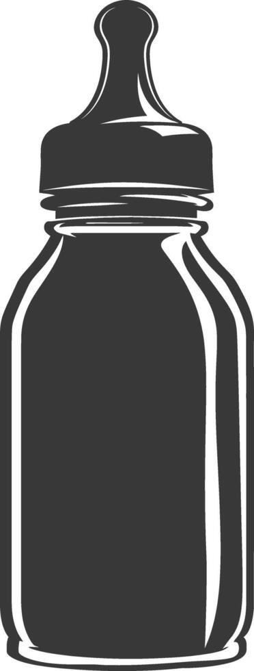 silhouette baby bottle full black color only vector