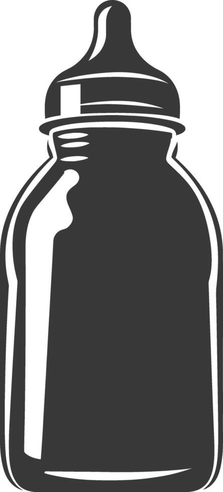 silhouette baby bottle full black color only vector