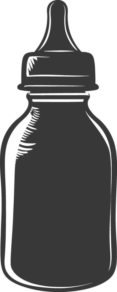 silhouette baby bottle full black color only vector