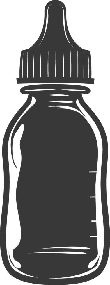 silhouette baby bottle full black color only vector