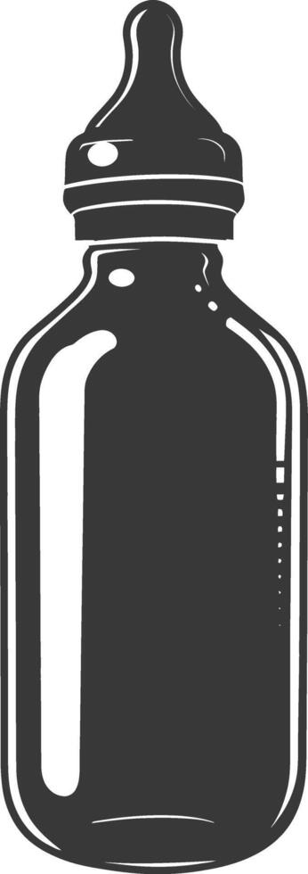 silhouette baby bottle full black color only vector