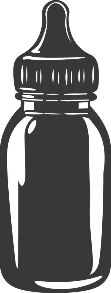 silhouette baby bottle full black color only vector