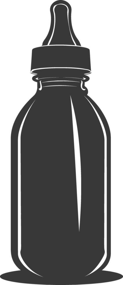 silhouette baby bottle full black color only vector