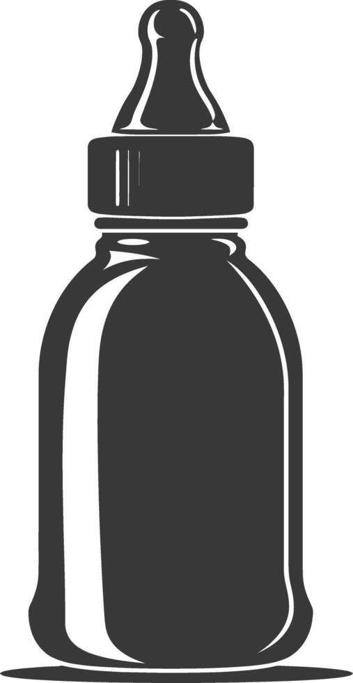 silhouette baby bottle full black color only vector