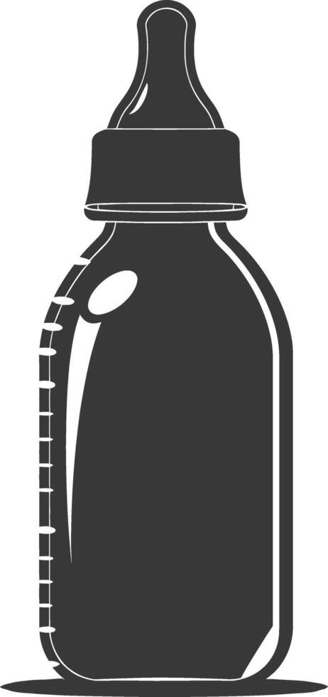 silhouette baby bottle full black color only vector