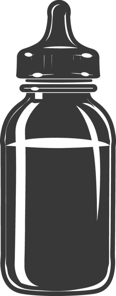 silhouette baby bottle full black color only vector