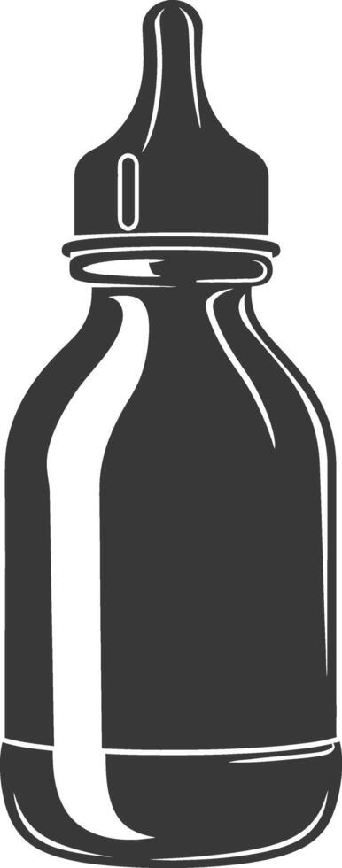 silhouette baby bottle full black color only vector