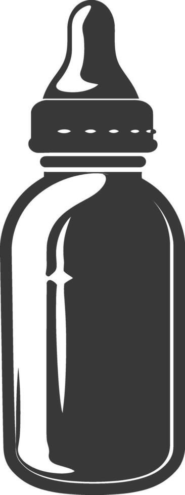 silhouette baby bottle full black color only vector