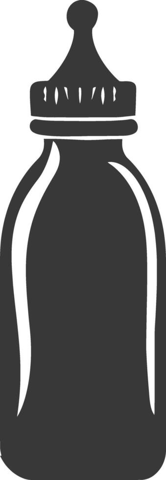 silhouette baby bottle full black color only vector