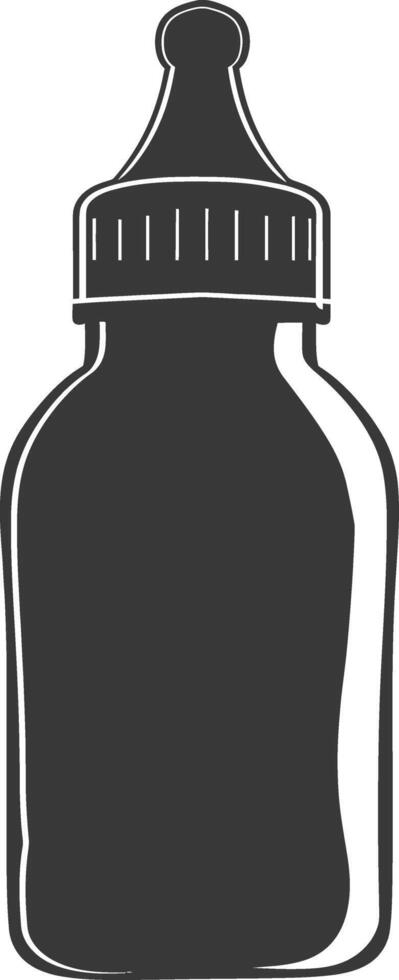 silhouette baby bottle full black color only vector