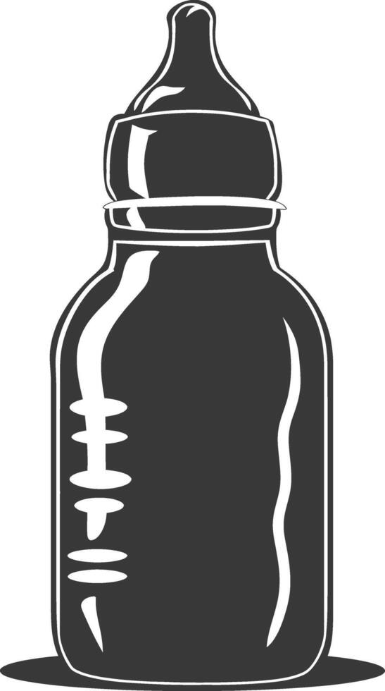 silhouette baby bottle full black color only vector