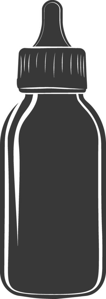 silhouette baby bottle full black color only vector