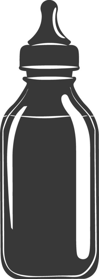 silhouette baby bottle full black color only vector