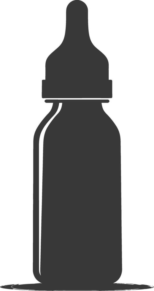 silhouette baby bottle full black color only vector