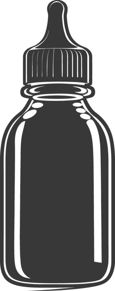silhouette baby bottle full black color only vector