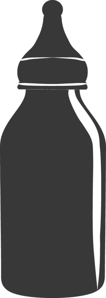 silhouette baby bottle full black color only vector