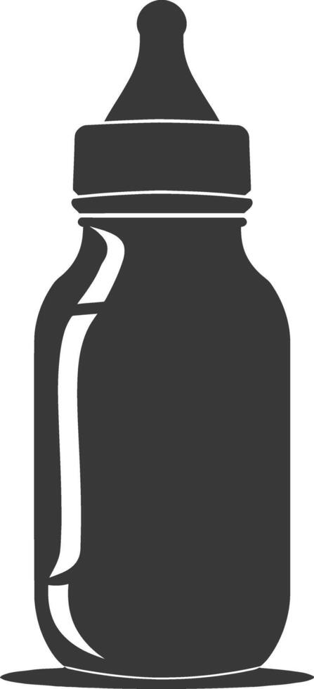 silhouette baby bottle full black color only vector
