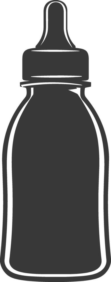 silhouette baby bottle full black color only vector