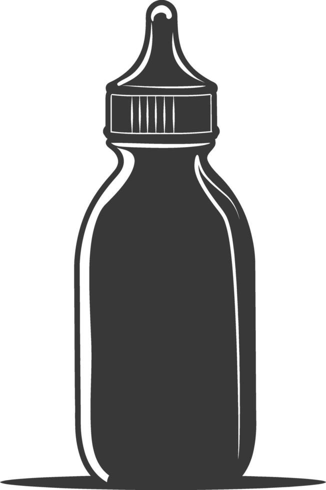 silhouette baby bottle full black color only vector