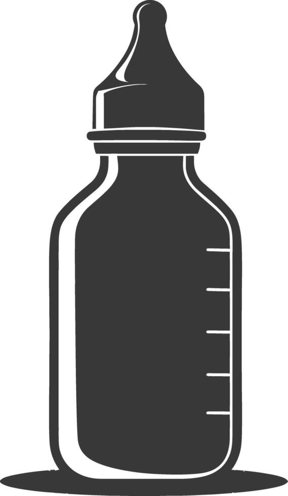 silhouette baby bottle full black color only vector