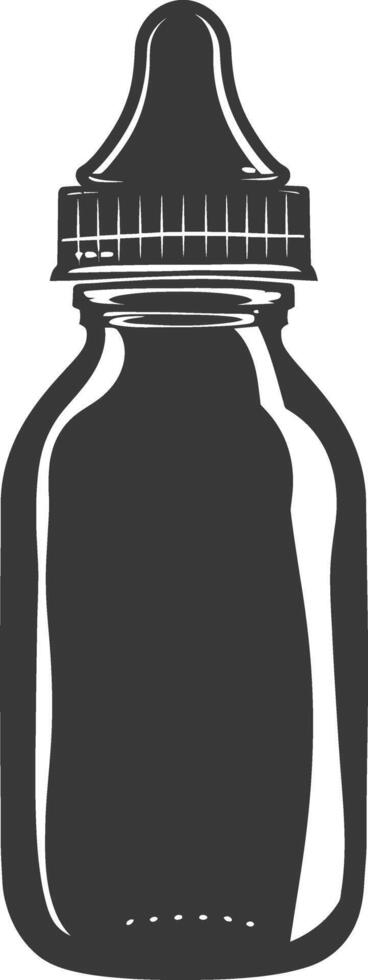 silhouette baby bottle full black color only vector