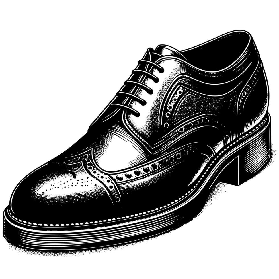 negro y blanco ilustración de un par de masculino cuero Zapatos vector