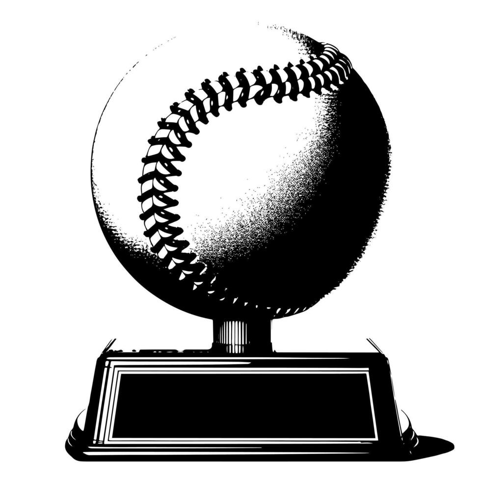 black and white illustration of a single Baseball vector