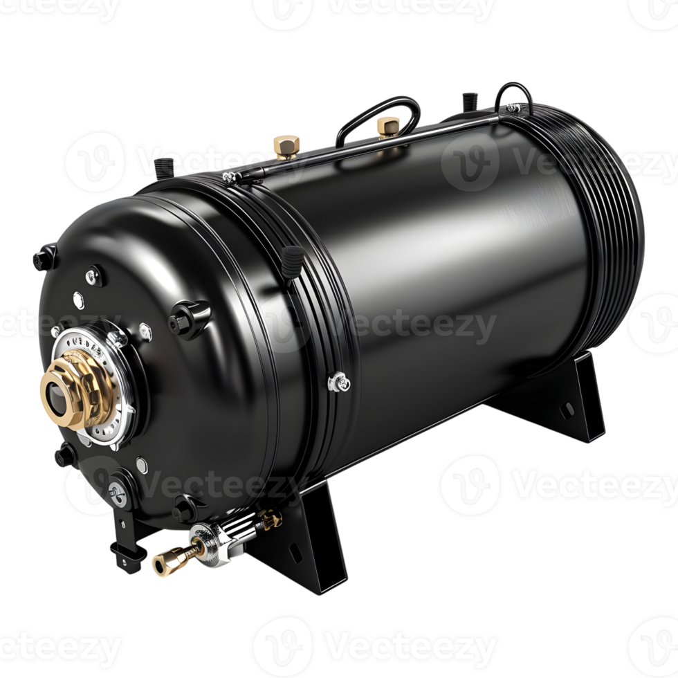 3D Rendering of a Black Gas Tank on Transparent Background png