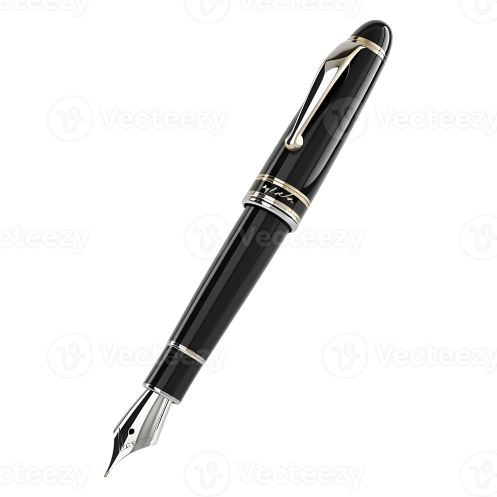 3D Rendering of a Fountain Pen on Transparent Background png