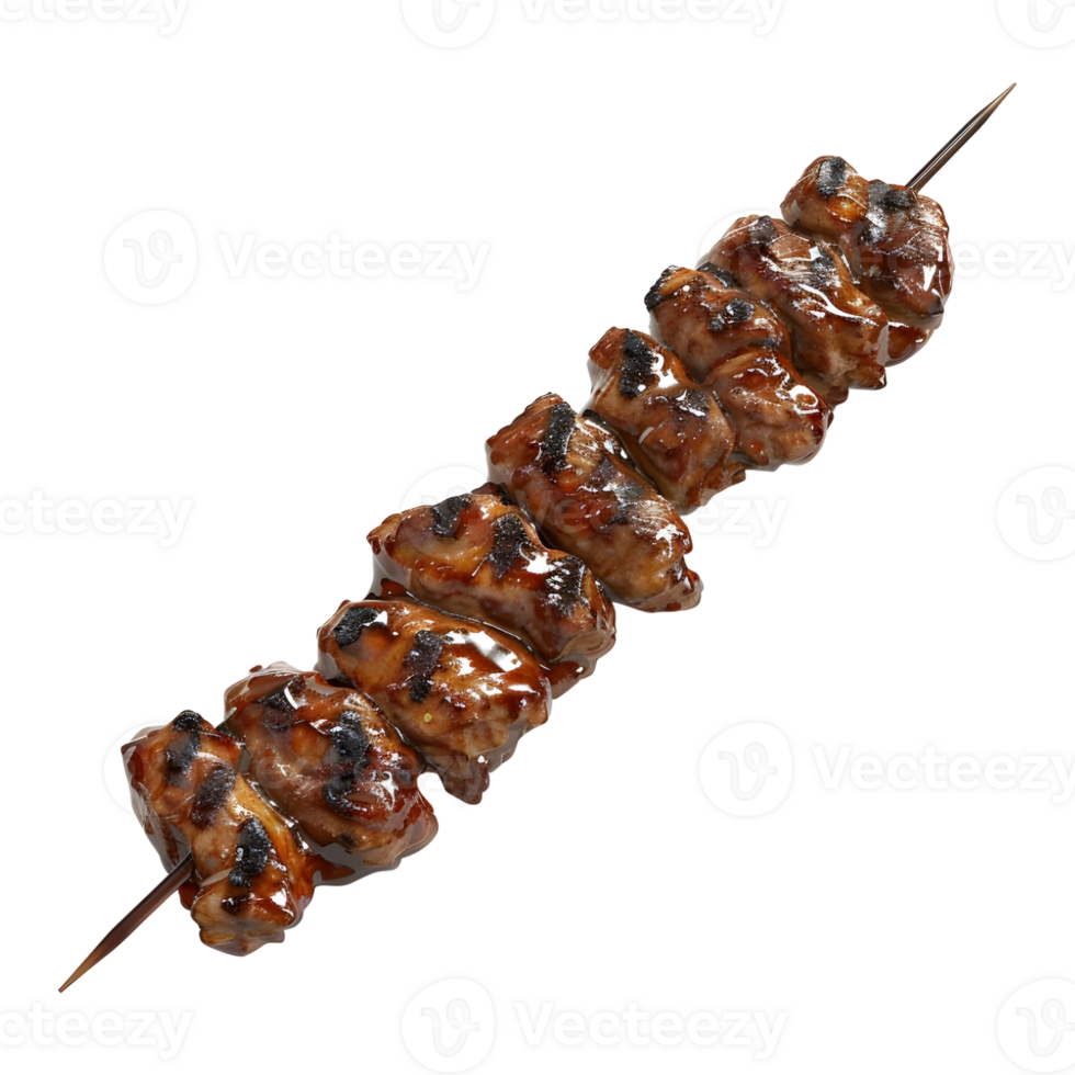3D Rendering of a Grilled Chicken Pieces Stick on Transparent Background png