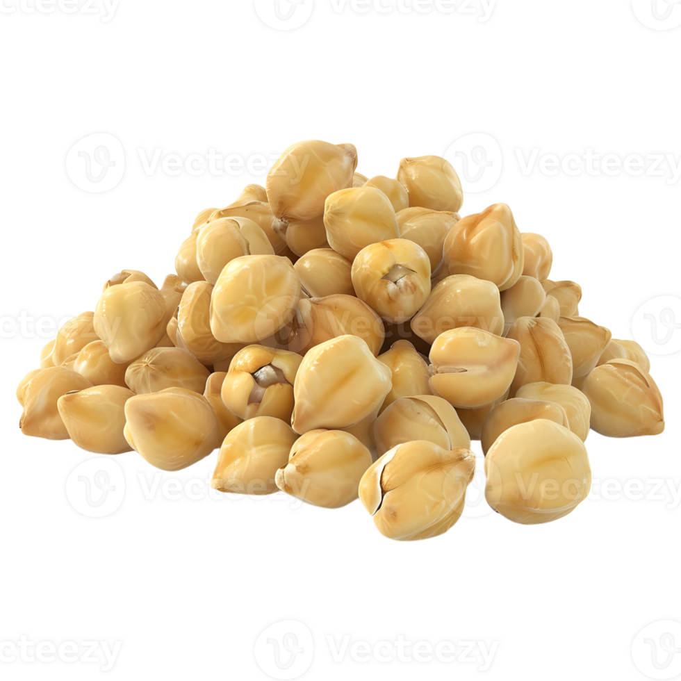 3D Rendering of a White Chickpeas on Transparent Background png