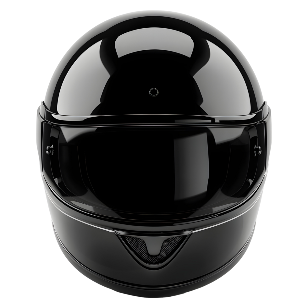 3D Rendering of a Black Bike Safety Helmet on Transparent Background png