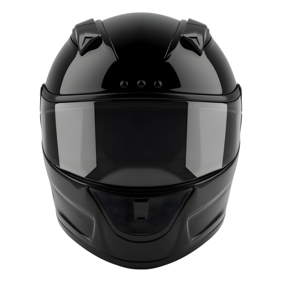 3D Rendering of a Black Bike Safety Helmet on Transparent Background png
