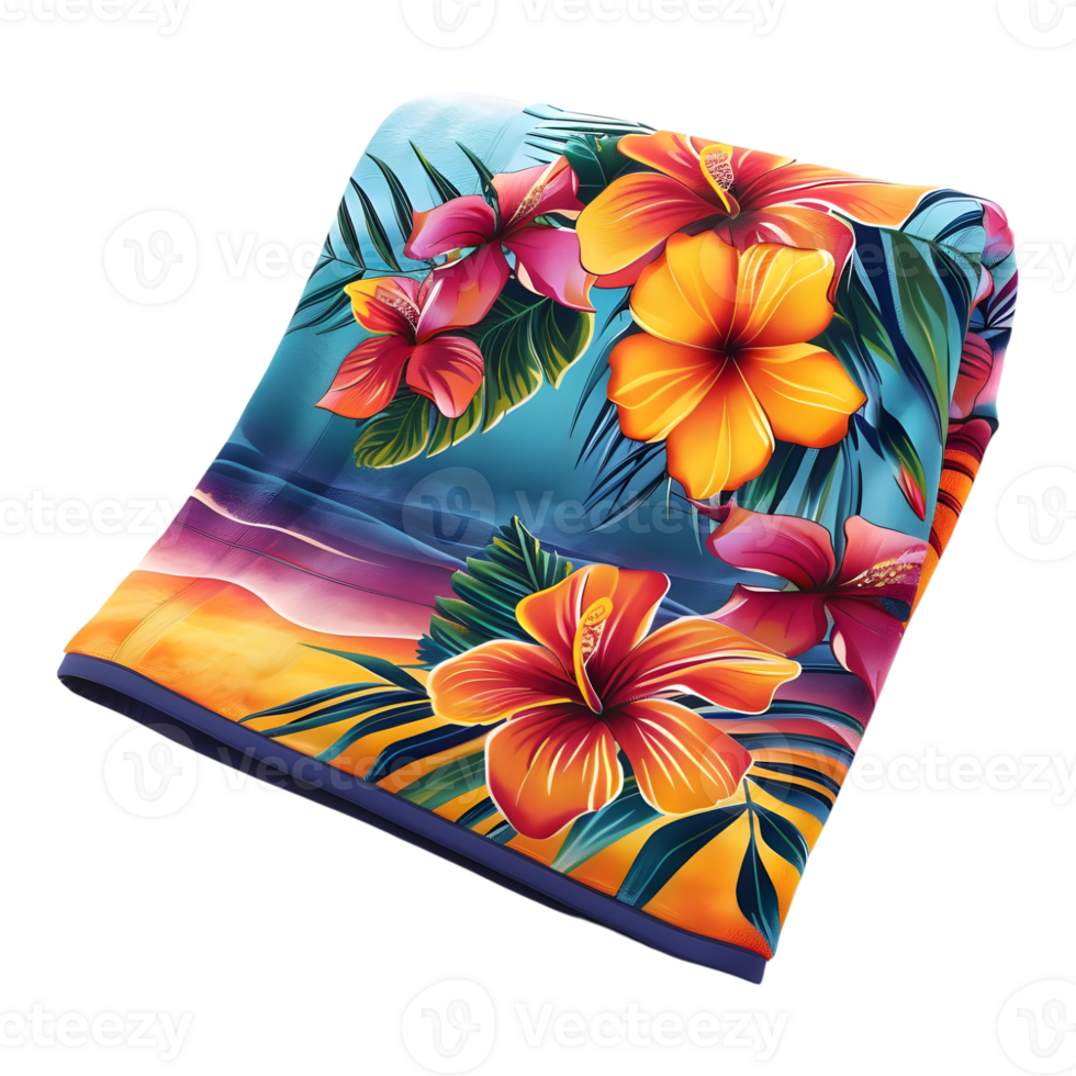 3D Rendering of a Colorful Bathroom Cloth on Transparent Background png