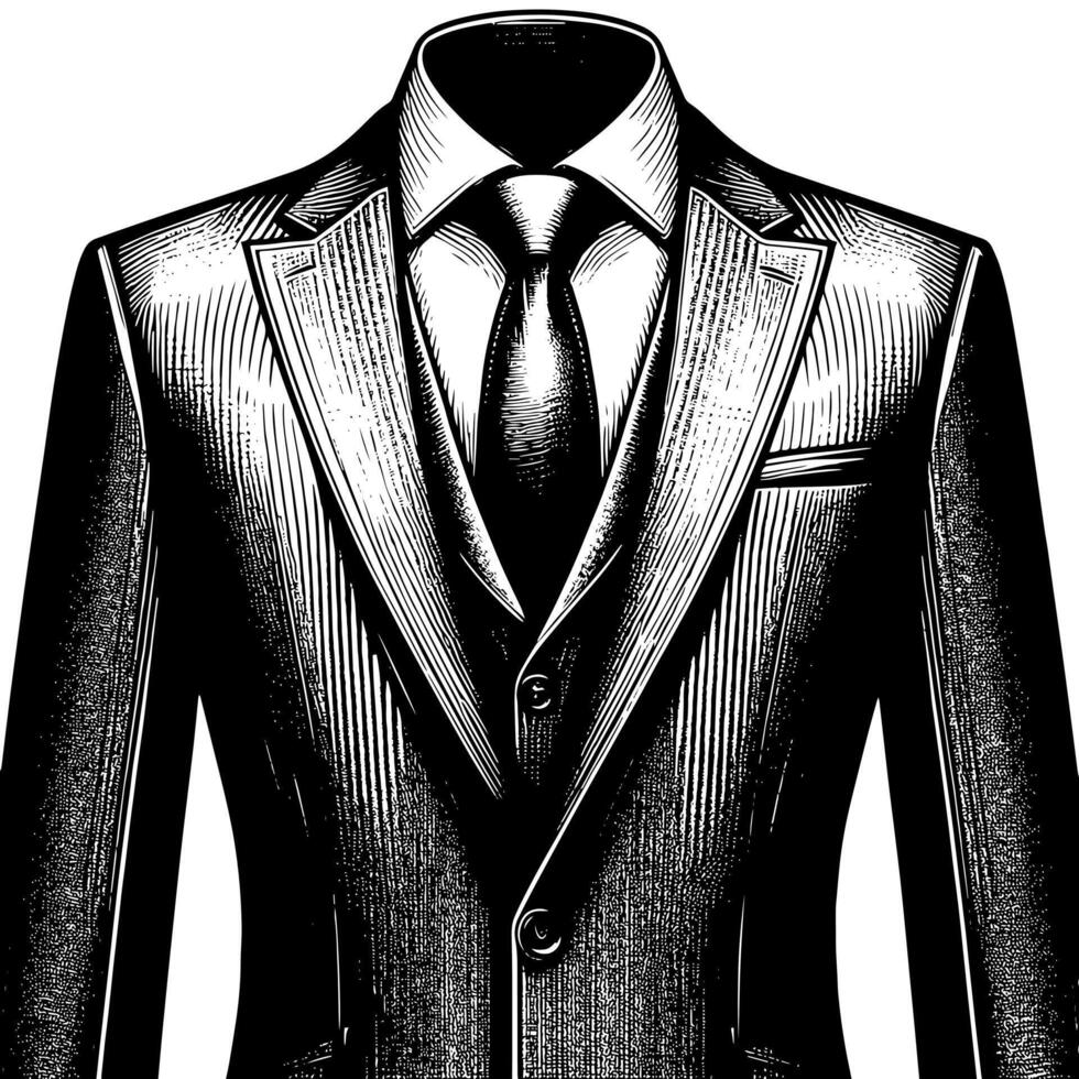 negro y blanco ilustración de un par de masculino negocio traje vector