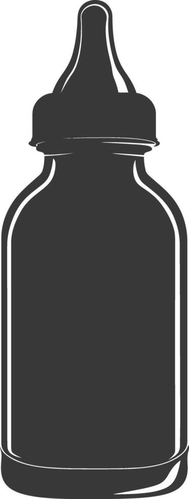silhouette baby bottle full black color only vector