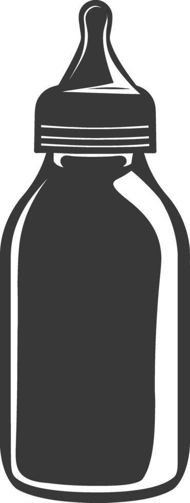 silhouette baby bottle full black color only vector