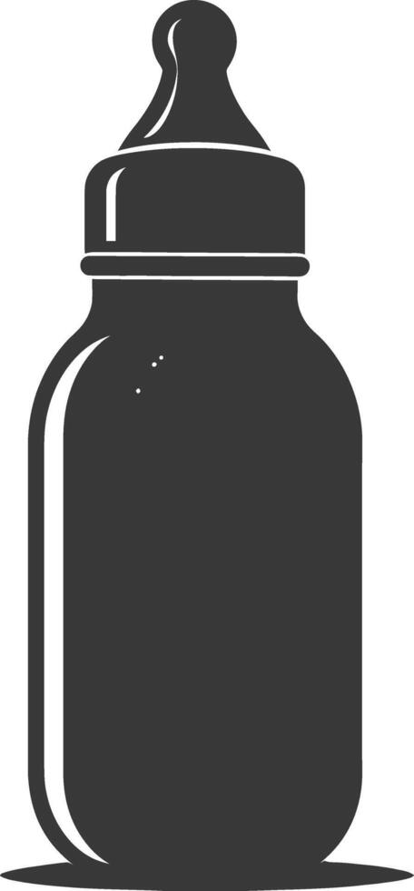 silhouette baby bottle full black color only vector