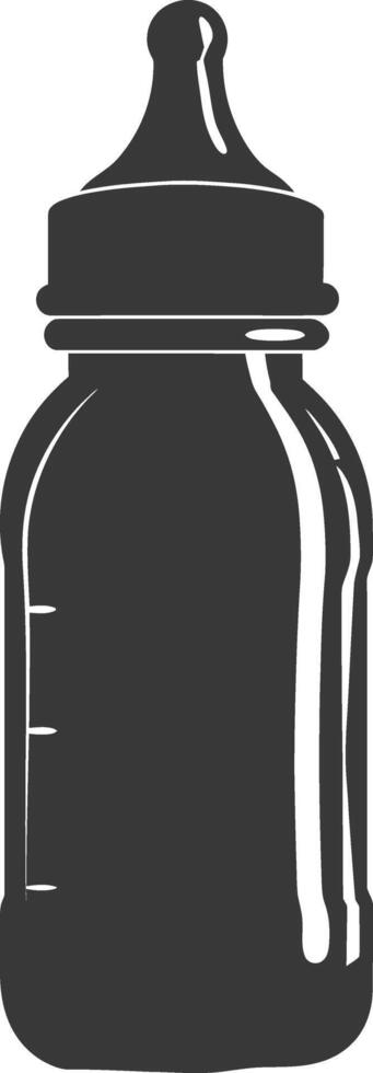 silhouette baby bottle full black color only vector